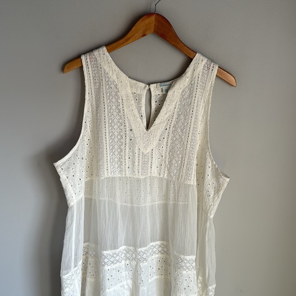 Sundance Zellie eyelet dress ivory XLP - Picture 4 of 12